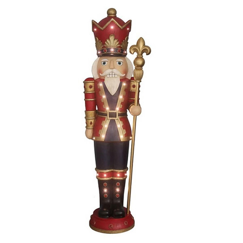 Christmas Elves Large Red Gold Resin Nutcracker - 152cm  Christmas Elves Large Red Gold Resin Nutcracker - 152cm