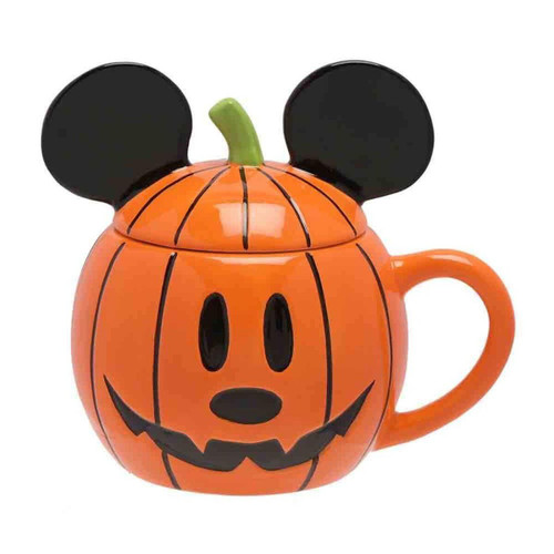 Witches of Halloween Mickey Mouse Pumpkin Mug with Lid - 15cm  Witches of Halloween Mickey Mouse Pumpkin Mug with Lid - 15cm