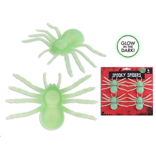Witches of Halloween Spooky Spider Glow in The Dark (Pack of 4) - 11cm Witches of Halloween Spooky Spider Glow in The Dark (Pack of 4) - 11cm