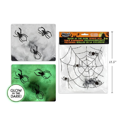 Witches of Halloween Spider Web Glow In The Dark with 3 Spiders Witches of Halloween Spider Web Glow In The Dark with 3 Spiders