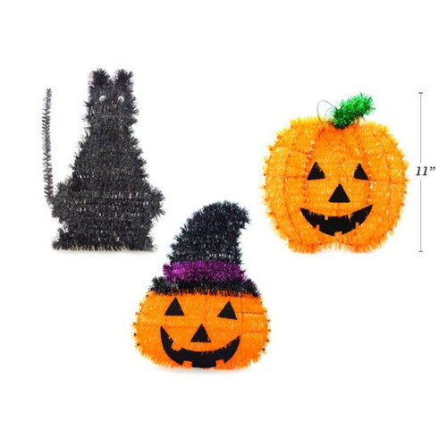 Witches of Halloween Halloween Tinsel Character Plaque (3 Styles) - 26/34cm Witches of Halloween Halloween Tinsel Character Plaque (3 Styles) - 26/34cm