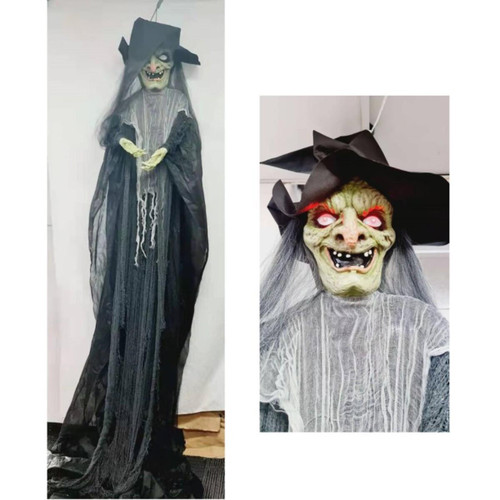 Witches of Halloween Haunted Hanging Witch Prop with Lights & Spooky Sounds Witches of Halloween Haunted Hanging Witch Prop with Lights & Spooky Sounds