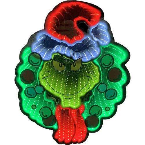 Grinch by Dr Seuss Dr Seuss Grinch Wreath Infinity Light - 40cm Grinch by Dr Seuss Dr Seuss Grinch Wreath Infinity Light - 40cm