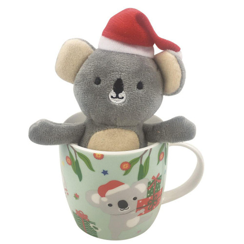 Christmas Elves Christmas Mug with Plush Koala Christmas Elves Christmas Mug with Plush Koala