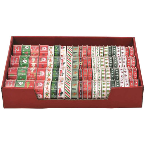 Christmas Elves Festive Christmas Ribbon Roll (16 Styles) - 2m Christmas Elves Festive Christmas Ribbon Roll (16 Styles) - 2m