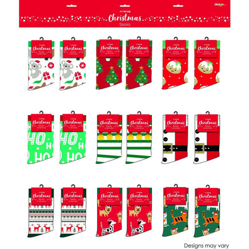 Christmas Elves Christmas Festive Socks (Assorted Styles) - Adults Christmas Elves Christmas Festive Socks (Assorted Styles) - Adults