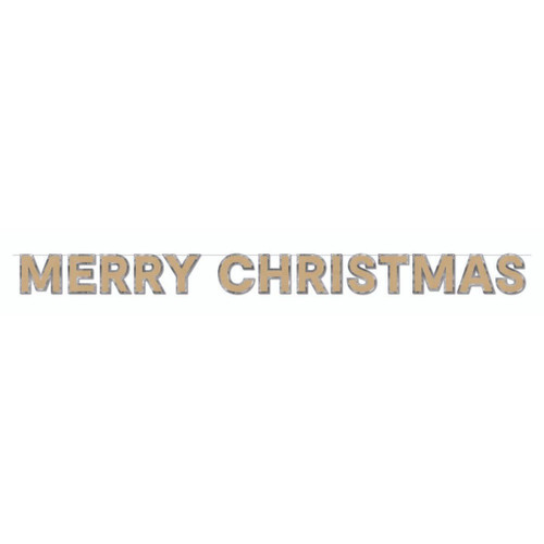 Christmas Elves Merry Christmas Foil Border Bunting (2 Colours) 