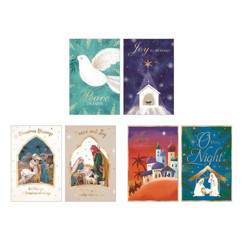Christmas Elves Religious Deluxe Christmas Cards (6 Styles) Pack of 10 Christmas Elves Religious Deluxe Christmas Cards (6 Styles) Pack of 10