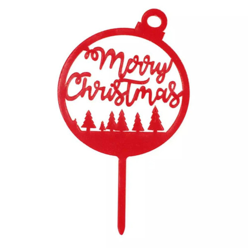 Christmas Elves Red Bauble Christmas Cake Topper - 9.5cm Christmas Elves Red Bauble Christmas Cake Topper - 9.5cm