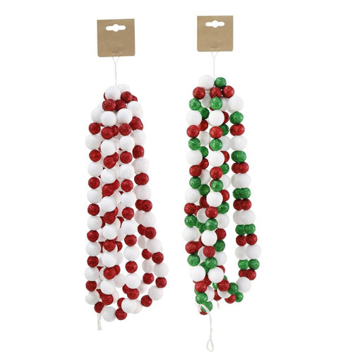 Christmas Elves Candy Cane Bead Garland (2 Styles) - 2.4m 