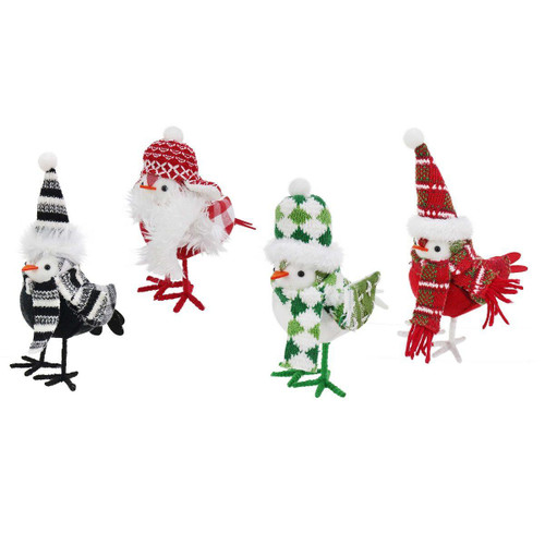 Christmas Elves Christmas Bird with Hat and Scarf (4 Styles) - 20cm Christmas Elves Christmas Bird with Hat and Scarf (4 Styles) - 20cm
