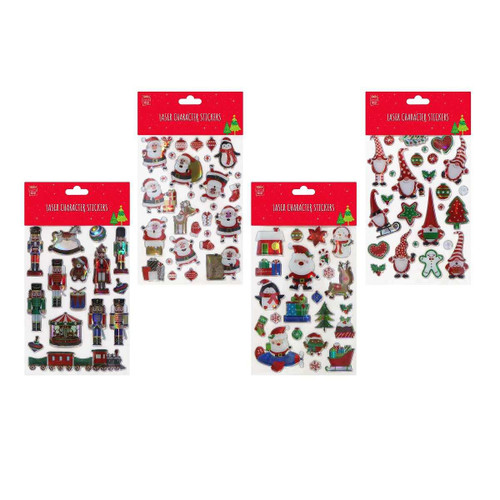 Christmas Elves Christmas Character Laser Stickers (4 Styles) - 17cm Christmas Elves Christmas Character Laser Stickers (4 Styles) - 17cm