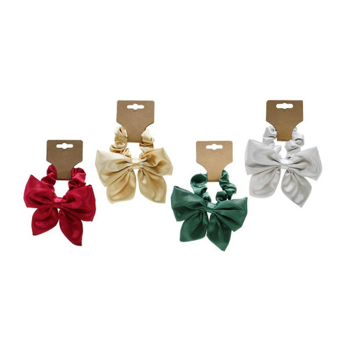Christmas Elves Satin Bow Hair Scrunchie (4 Colours) Christmas Elves Satin Bow Hair Scrunchie (4 Colours)