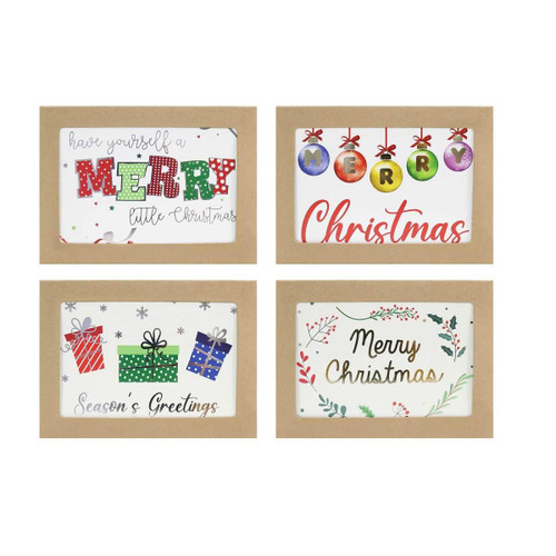Christmas Elves Foil Print Christmas Greeting Cards (Pack of 8, 4 Styles) - 17cm Christmas Elves Foil Print Christmas Greeting Cards (Pack of 8, 4 Styles) - 17cm
