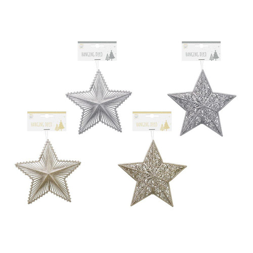 Christmas Elves Glitter Hanging Star (4 Styles) - 30cm Christmas Elves Glitter Hanging Star (4 Styles) - 30cm