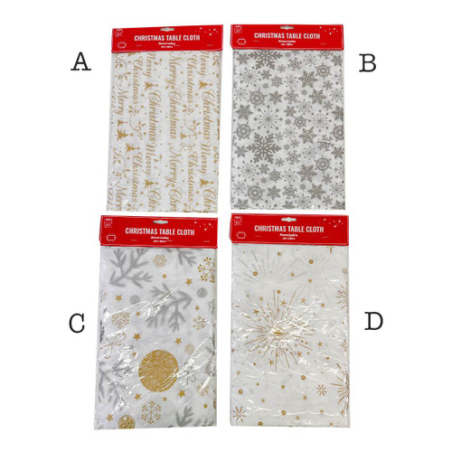 Christmas Elves Gold Silver Paint Tablecloth