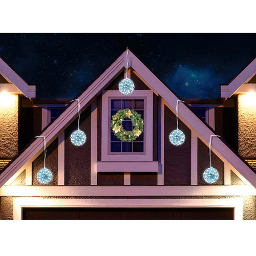 Christmas Elves LED Petal Twinkle Light Balls White Warm (Set of 5) - 10cm Christmas Elves LED Petal Twinkle Light Balls White Warm (Set of 5) - 10cm