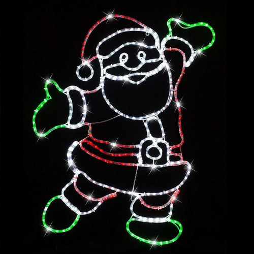 Christmas Elves LED Multicolour Rope Light Happy Santa Light Motif - 101cm Christmas Elves LED Multicolour Rope Light Happy Santa Light Motif - 101cm