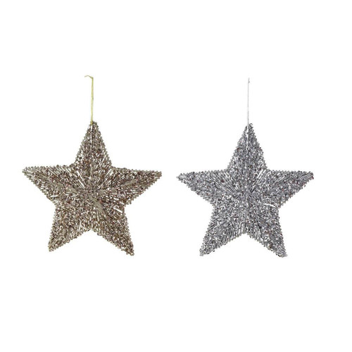 Christmas Elves Metallic Glitter Hanging Star (2 Colours) - 30cm Christmas Elves Metallic Glitter Hanging Star (2 Colours) - 30cm