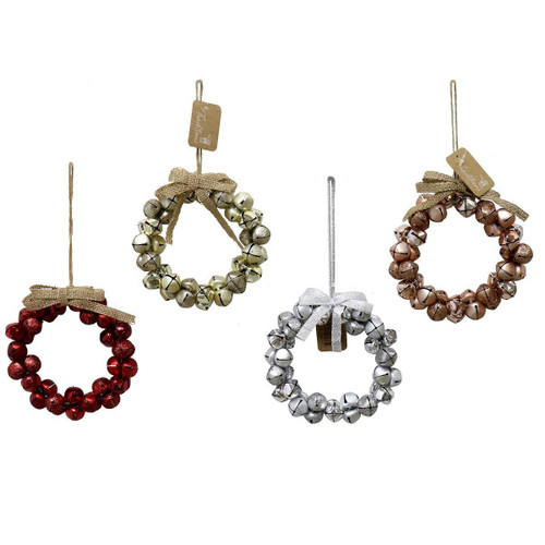 Christmas Elves Metallic Nutbell Wreath (4 Colours) - 14cm Christmas Elves Metallic Nutbell Wreath (4 Colours) - 14cm