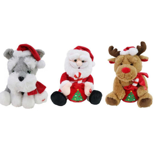 Christmas Elves Musical Character with Moving Eyebrows (3 Styles) - 28cm 