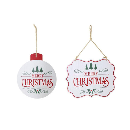 Christmas Elves White Retro Merry Christmas Plaque (2 Styles) - 24cm Christmas Elves White Retro Merry Christmas Plaque (2 Styles) - 24cm
