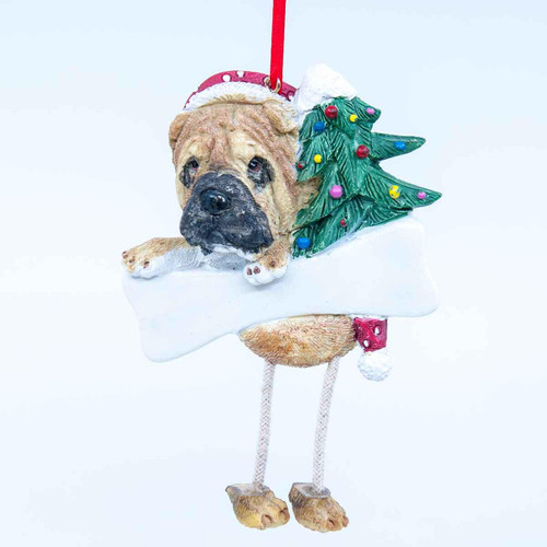 Christmas Elves Sharpei Pet Dangle - 12.7cm Christmas Elves Sharpei Pet Dangle - 12.7cm