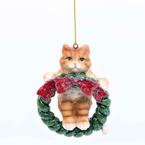Christmas Elves Festive Feline in Christmas Wreath Ornament (3 Styles) - 9cm Christmas Elves Festive Feline in Christmas Wreath Ornament (3 Styles) - 9cm