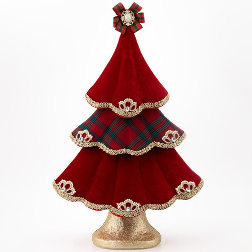 Christmas Elves Red Tree with Gold Embelishments - 59cm Christmas Elves Red Tree with Gold Embelishments - 59cm
