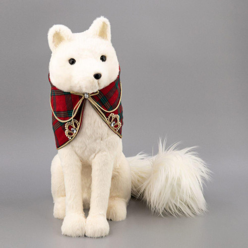 Christmas Elves White Fox with Red Gold Cape - 50cm Christmas Elves White Fox with Red Gold Cape - 50cm