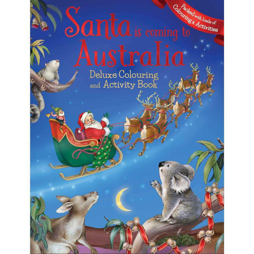 Christmas Elves Santa Is Coming To Australia - Deluxe Colouring Book - 27.5cm Christmas Elves Santa Is Coming To Australia - Deluxe Colouring Book - 27.5cm