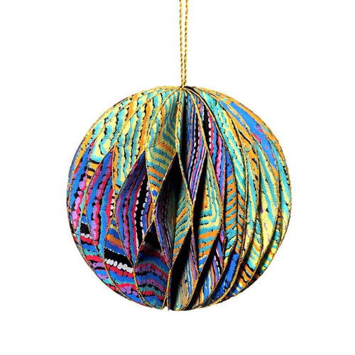 Christmas Elves Aboriginal Honeycomb Christmas Bauble (LWA624) - 7.6cm Christmas Elves Aboriginal Honeycomb Christmas Bauble (LWA624) - 7.6cm