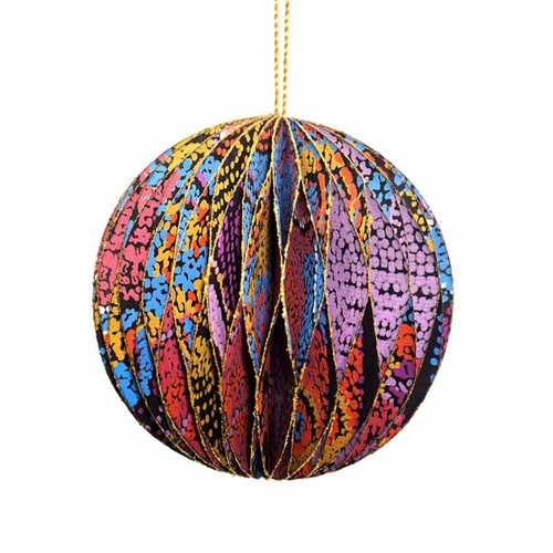 Christmas Elves Aboriginal Honeycomb Christmas Bauble (AAD777) - 7.6cm Christmas Elves Aboriginal Honeycomb Christmas Bauble (AAD777) - 7.6cm