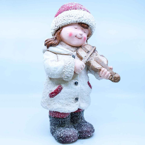 Christmas Elves Child Playing Violin Holiday Figurine Christmas Elves Child Playing Violin Holiday Figurine