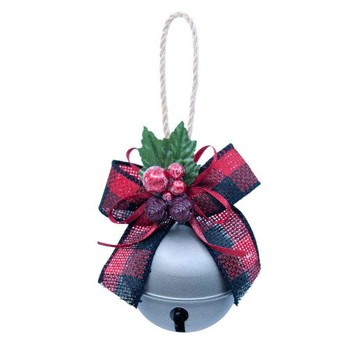 Christmas Elves Rustic Nutbell with Tartan Bow and Holly - 16.5cm Christmas Elves Rustic Nutbell with Tartan Bow and Holly - 16.5cm