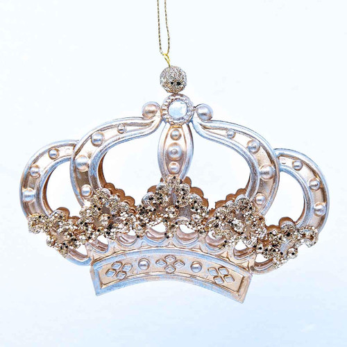 Christmas Elves Gold Silver Trim Crown Ornament - 8.5cm Christmas Elves Gold Silver Trim Crown Ornament - 8.5cm