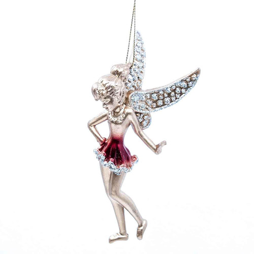 Christmas Elves Red Gold Tinkerbell Ornament - 14cm Christmas Elves Red Gold Tinkerbell Ornament - 14cm