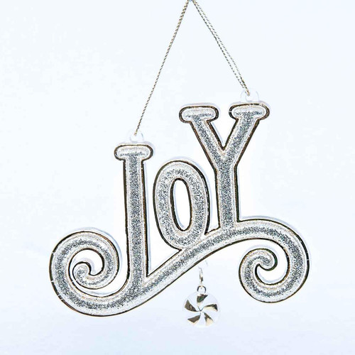 Christmas Elves Gold Glitter Joy Ornament - 9cm Christmas Elves Gold Glitter Joy Ornament - 9cm