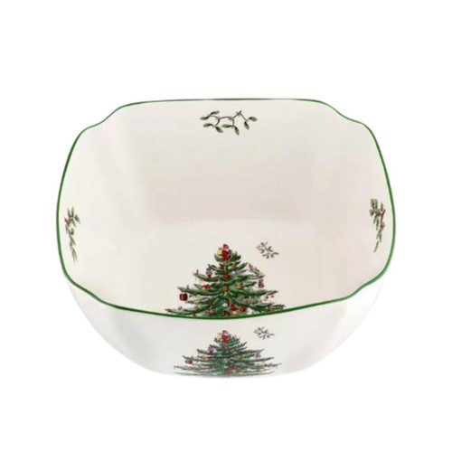 Spode Christmas Tree Square Bowl - 25cm   Spode Christmas Tree Square Bowl - 25cm