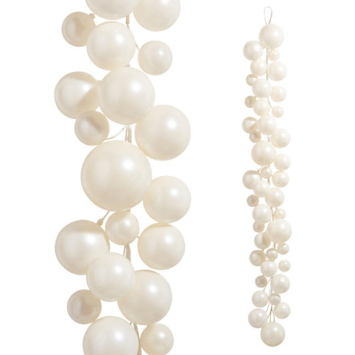 RAZ Imports White Pearl Bauble Garland - 1.2m RAZ Imports White Pearl Bauble Garland - 1.2m