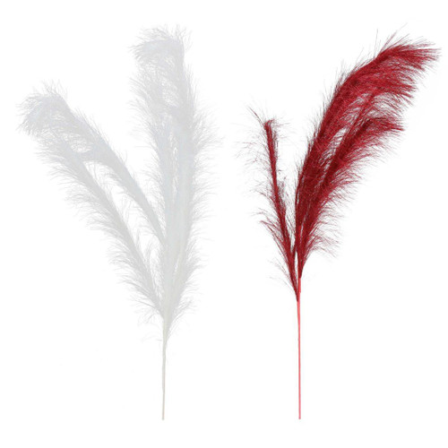 Christmas Elves Red White Pampas Grass Spray (2 Colours) - 110cm Christmas Elves Red White Pampas Grass Spray (2 Colours) - 110cm