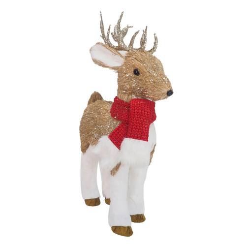 Festive Sisal Reindeer with Red Scarf (45cm) Festive Sisal Reindeer with Red Scarf (45cm)