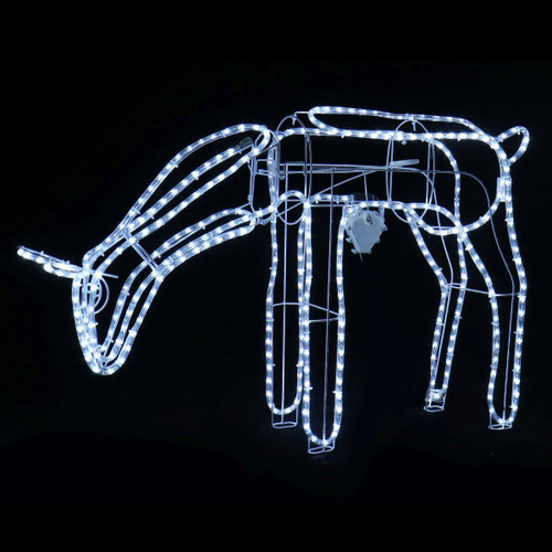 Christmas Elves Cool White LED Feeding Reindeer Ropelight Moving - 105cm Christmas Elves Cool White LED Feeding Reindeer Ropelight Moving - 105cm