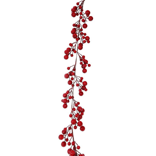 Christmas Elves Red Glossy Berry Garland - 175cm Christmas Elves Red Glossy Berry Garland - 175cm