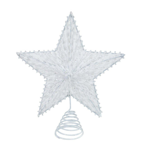 Christmas Elves White Snow Star Tree Topper - 25cm Christmas Elves White Snow Star Tree Topper - 25cm