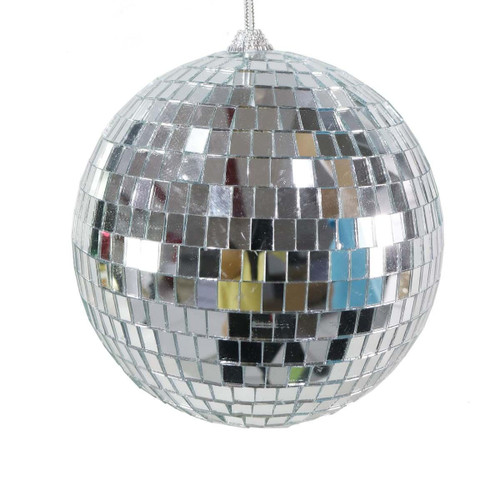 Christmas Elves Silver Mirror Disco Bauble - 200mm Christmas Elves Silver Mirror Disco Bauble - 200mm