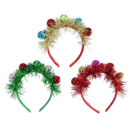 Christmas Elves Bauble Tinsel Headband (3 Colours) Christmas Elves Bauble Tinsel Headband (3 Colours)