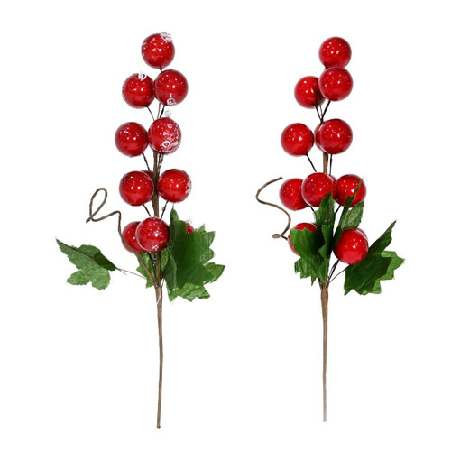Christmas Elves Red Appleberry Pick (2 Styles) - 36cm Christmas Elves Red Appleberry Pick (2 Styles) - 36cm
