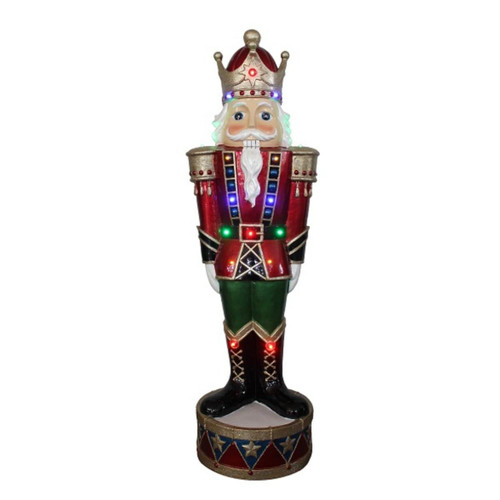 Christmas Elves Musical Crimson Red Nutcracker with LED Multicolour Lights - 92cm Christmas Elves Musical Crimson Red Nutcracker with LED Multicolour Lights - 92cm