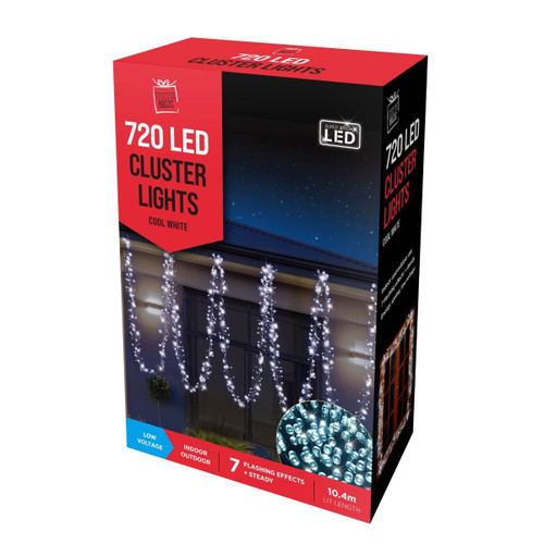 Christmas Elves 720 LED White Cluster Lights - 10.4m Christmas Elves 720 LED White Cluster Lights - 10.4m